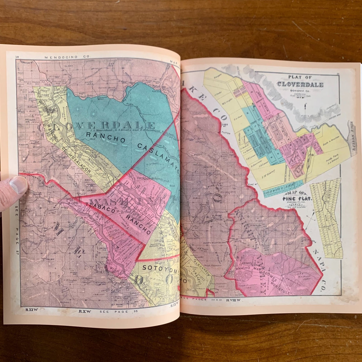 1877 Historical Atlas Map of Sonoma County, California