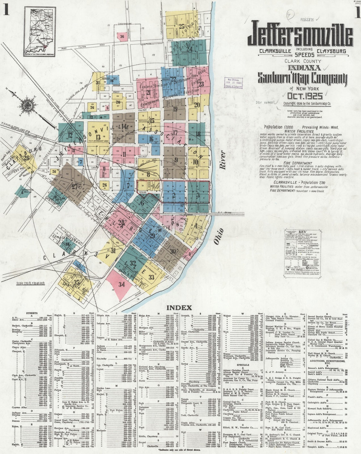 1925 Fire Insurance Maps and Atlas of Jeffersonville, Indiana