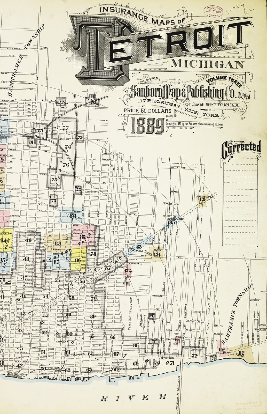 1889 Fire Insurance Maps and Atlas of Detroit, Michigan, Volume 3