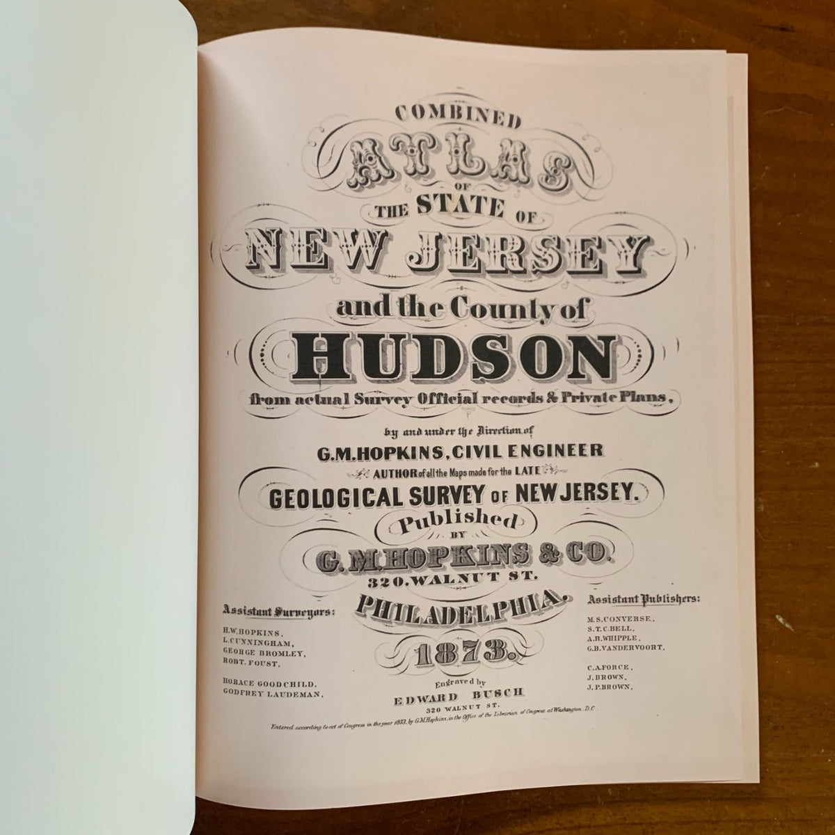 1873 Combined Atlas Of The State Of New Jersey and the County Hudson