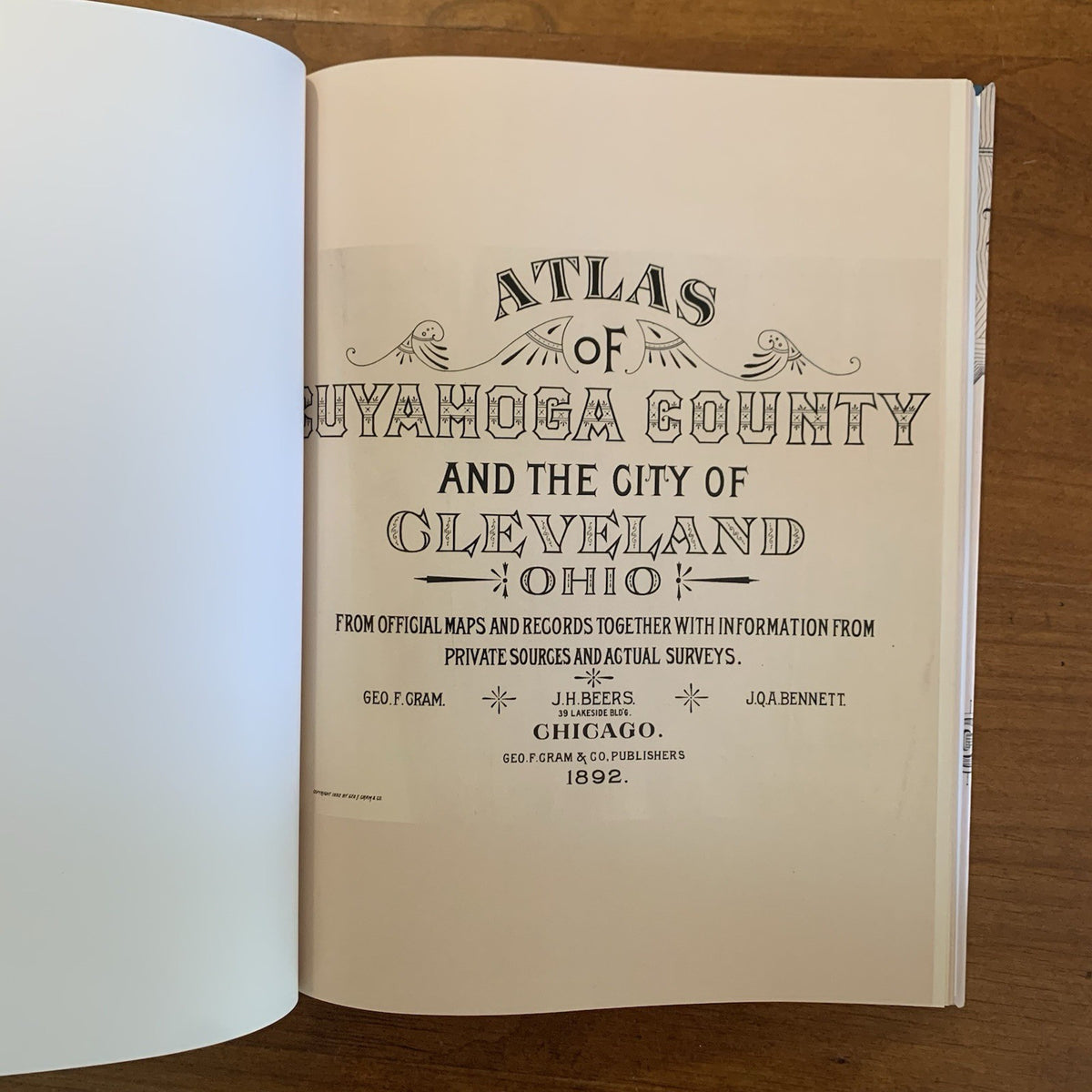1892 Atlas of Cuyahoga County and the City of Cleveland Ohio