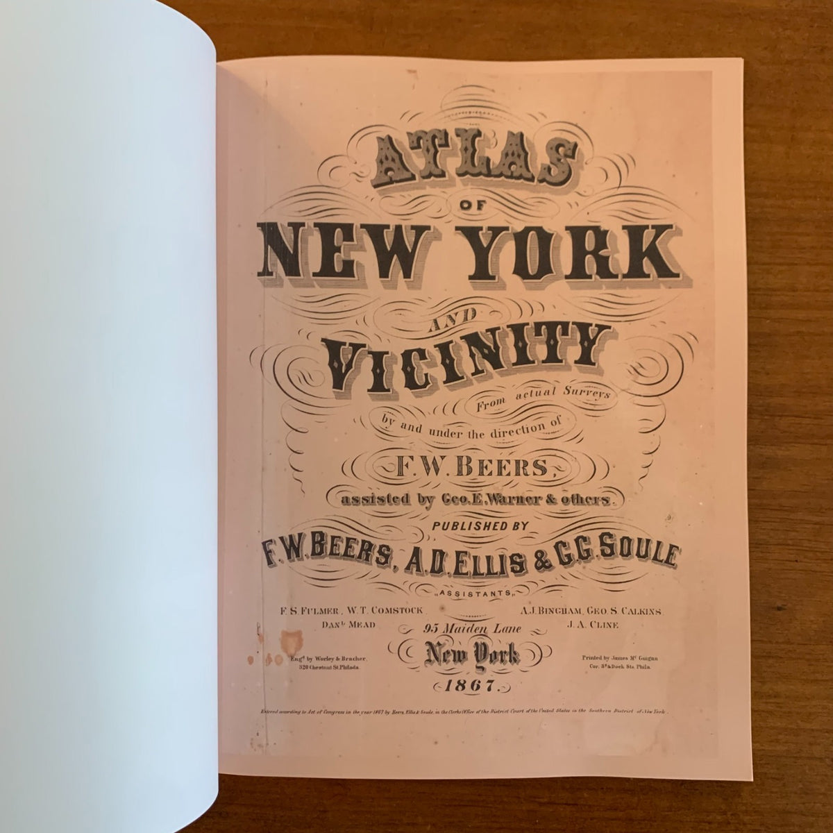 1867 Atlas Of New York And Vicinity (F. W. Beers), Connecticut Edition