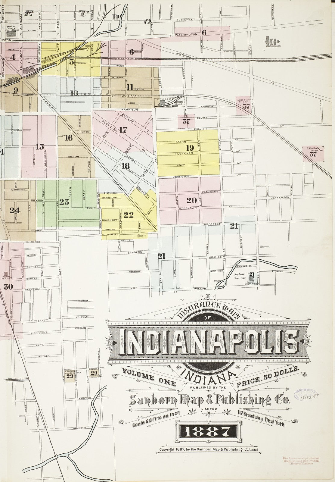 1887 Fire Insurance Maps and Atlas of Indianapolis, Indiana, Volume 1