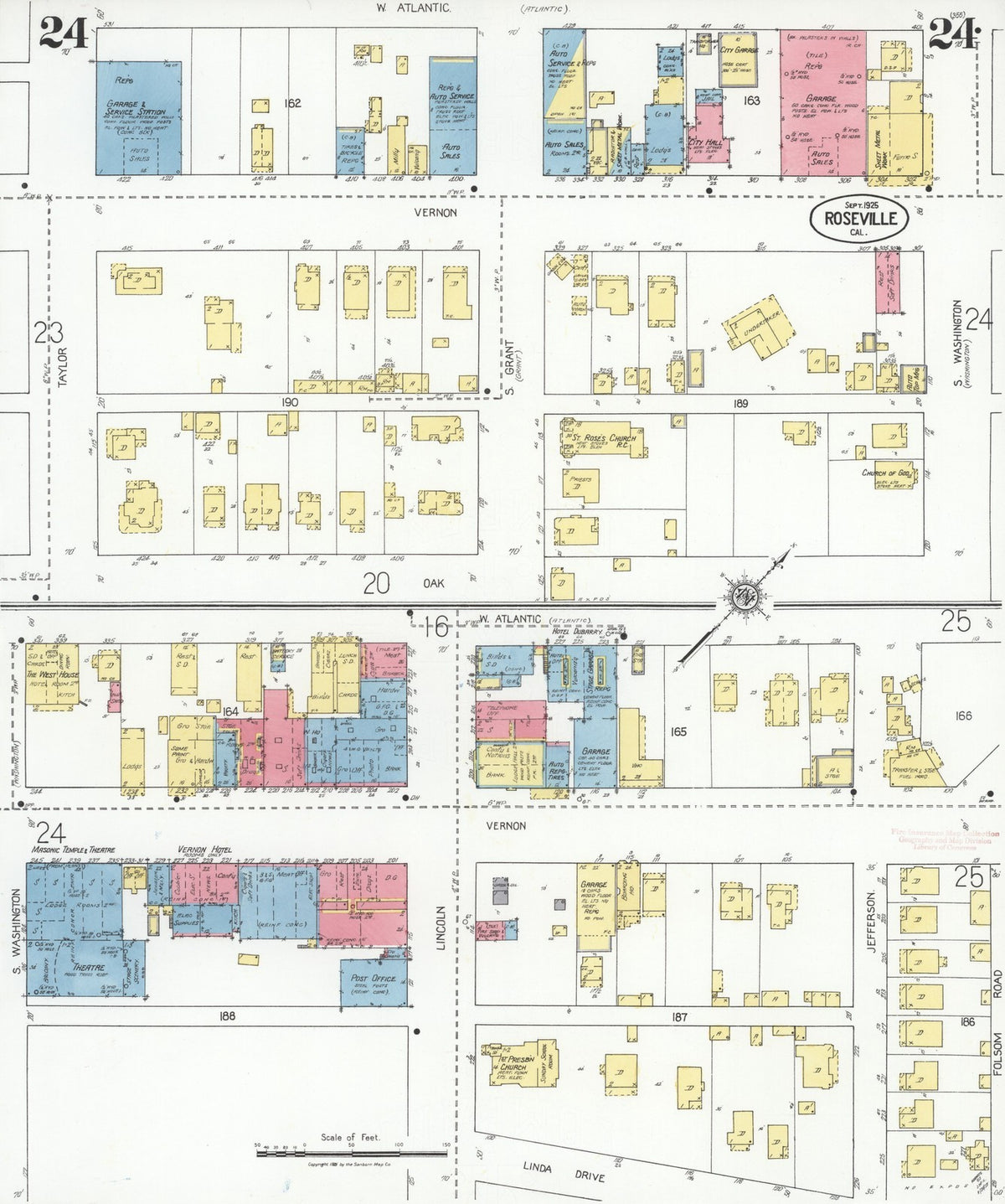 1925 Fire Insurance Maps and Atlas of Roseville, California