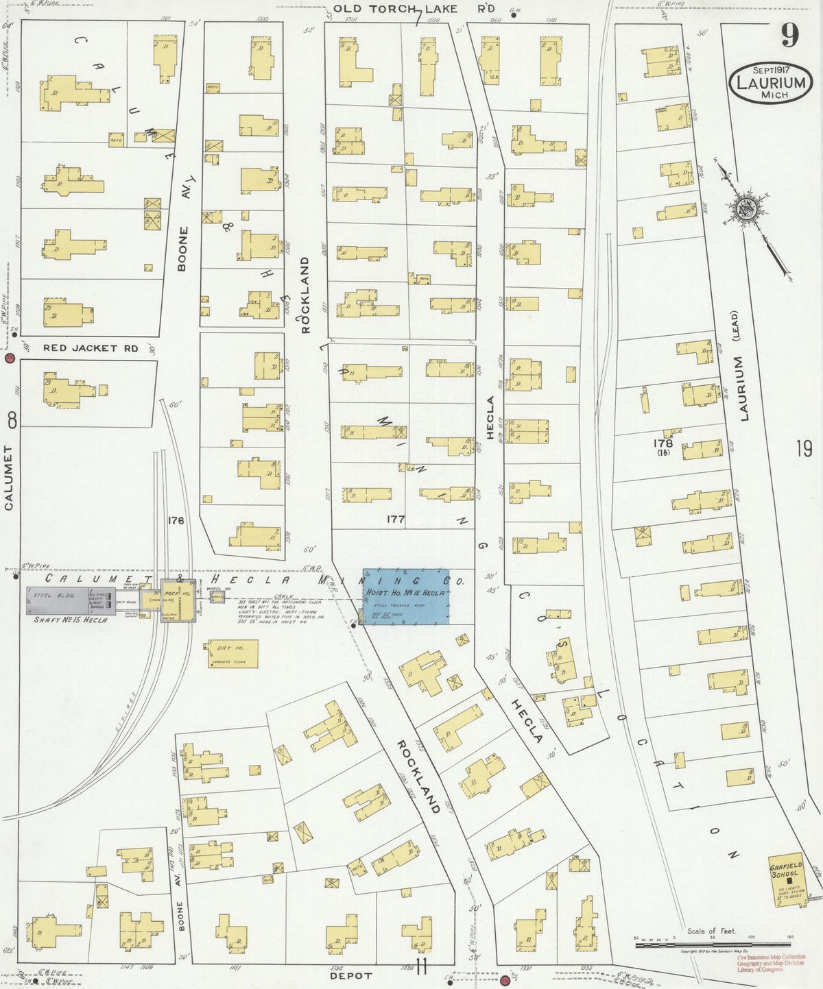 1917 Fire Insurance Maps and Atlas of Laurium, Michigan