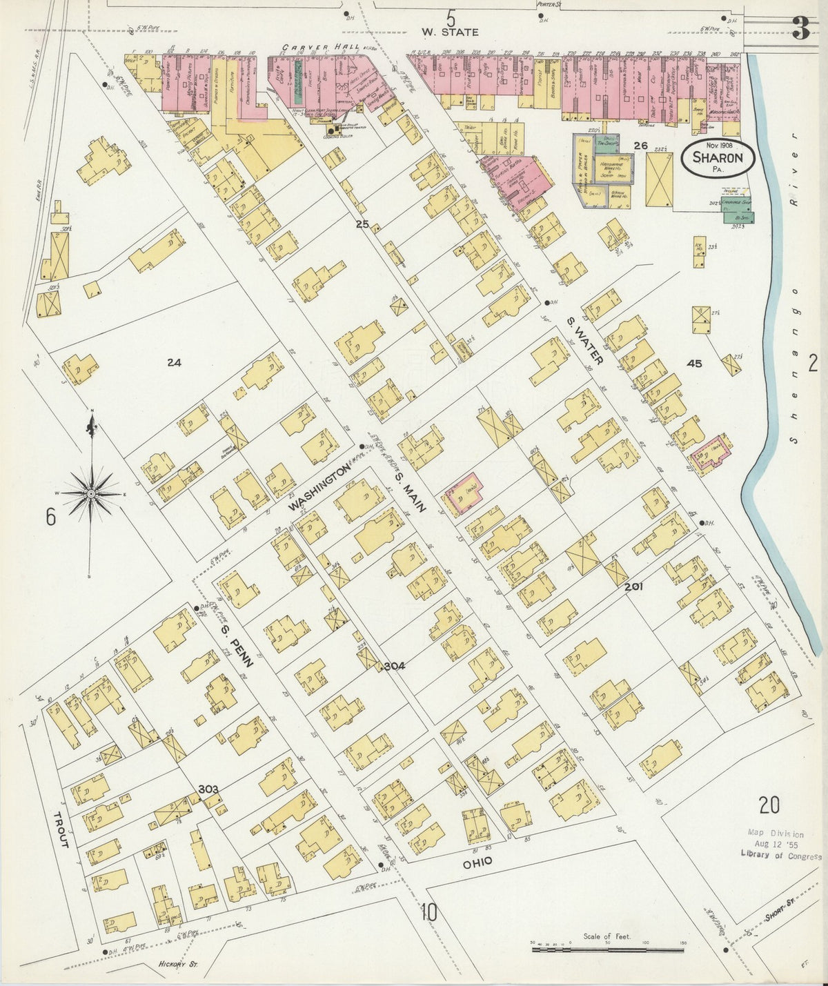 1908 Fire Insurance Maps and Atlas of Sharon and South Sharon, Pennsylvania