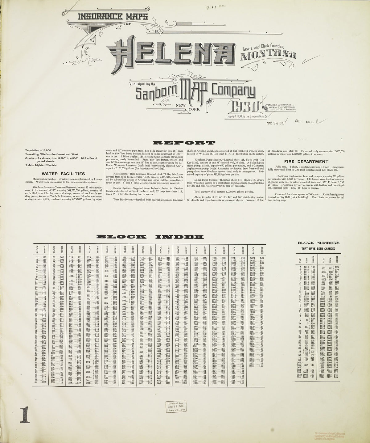 1930 Fire Insurance Maps and Atlas of Helena, Montana