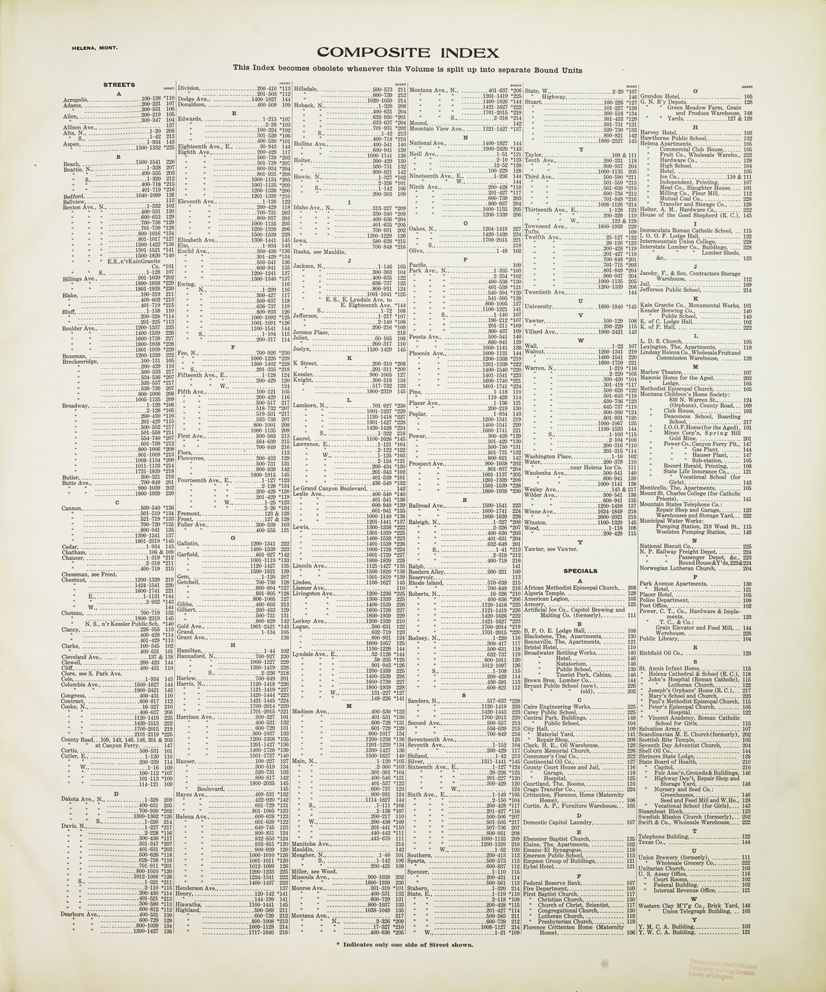 1930 Fire Insurance Maps and Atlas of Helena, Montana