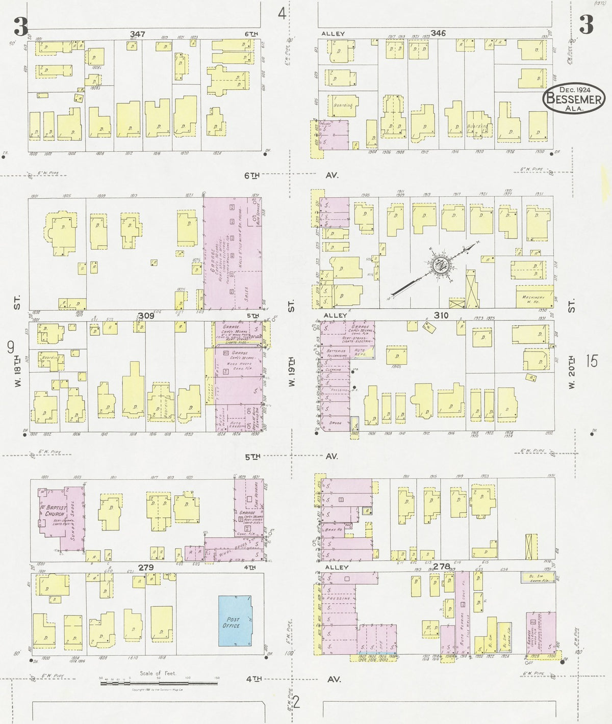 1924 Fire Insurance Maps and Atlas of Bessemer, Alabama