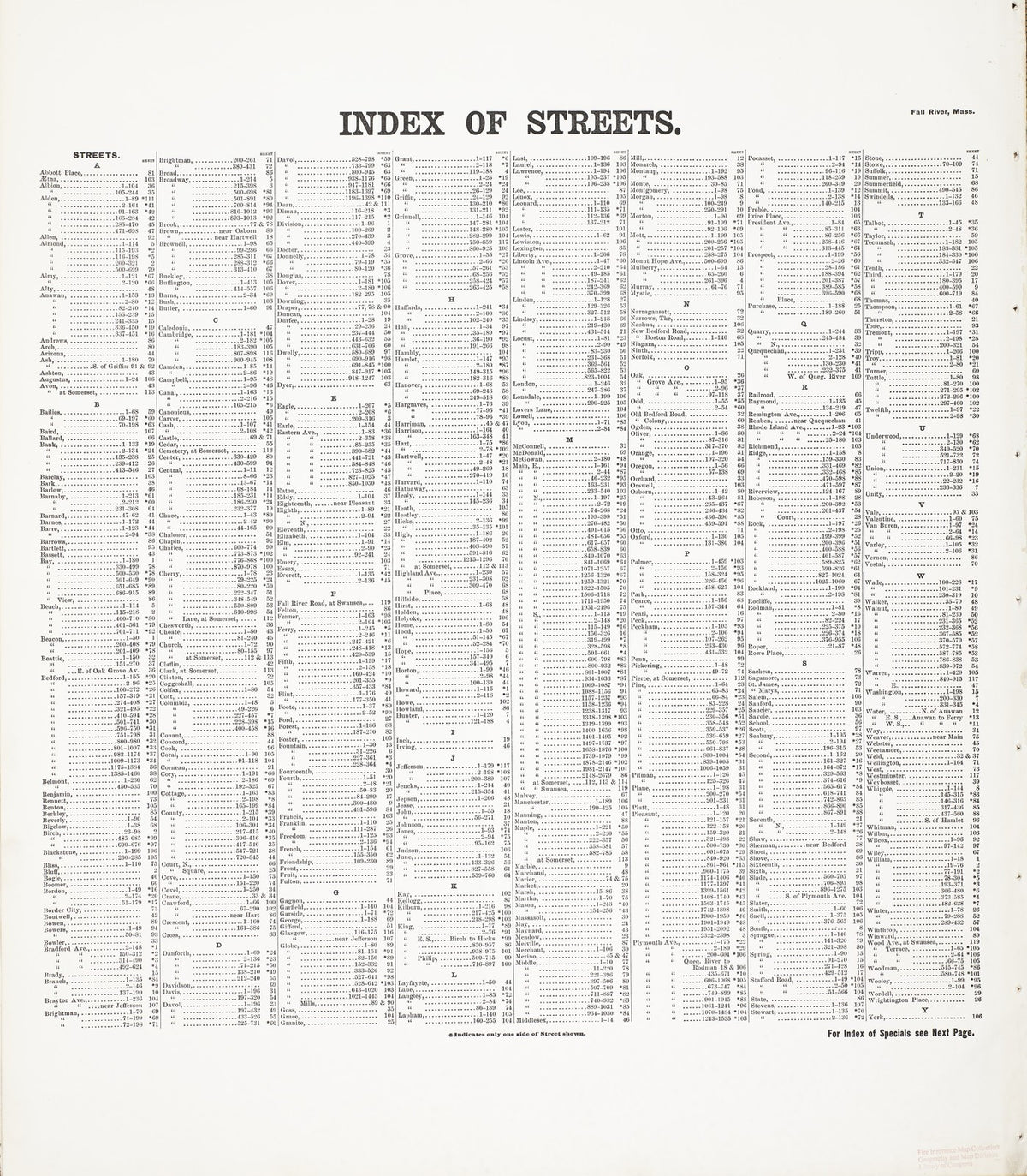 1905 Fire Insurance Maps and Atlas of Fall River, Massachusetts