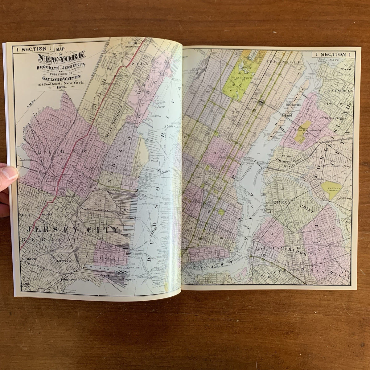 1891 Atlas of the Hudson River Valley New York City to Troy