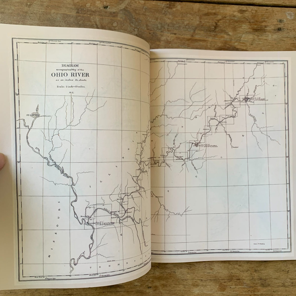 1881 Atlas Map of the Ohio River from Pittsburgh to Cairo, Illinois