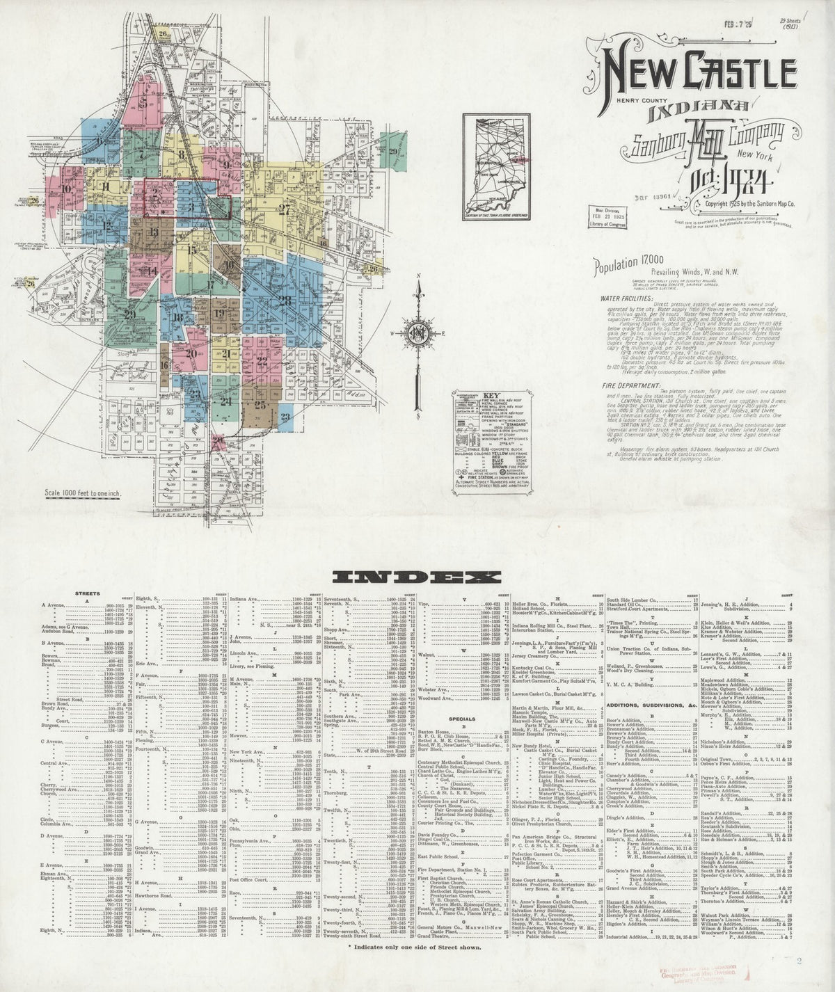 1924 Fire Insurance Maps and Atlas of New Castle, Indiana