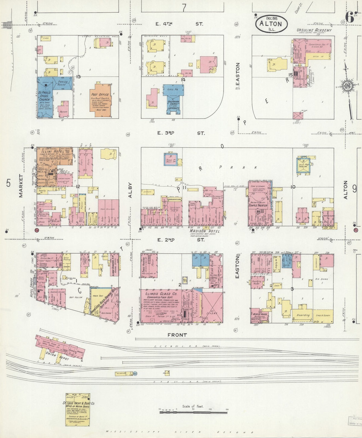 1915 Fire Insurance Maps and Atlas of Alton, North Alton & Upper Alton, Illinois