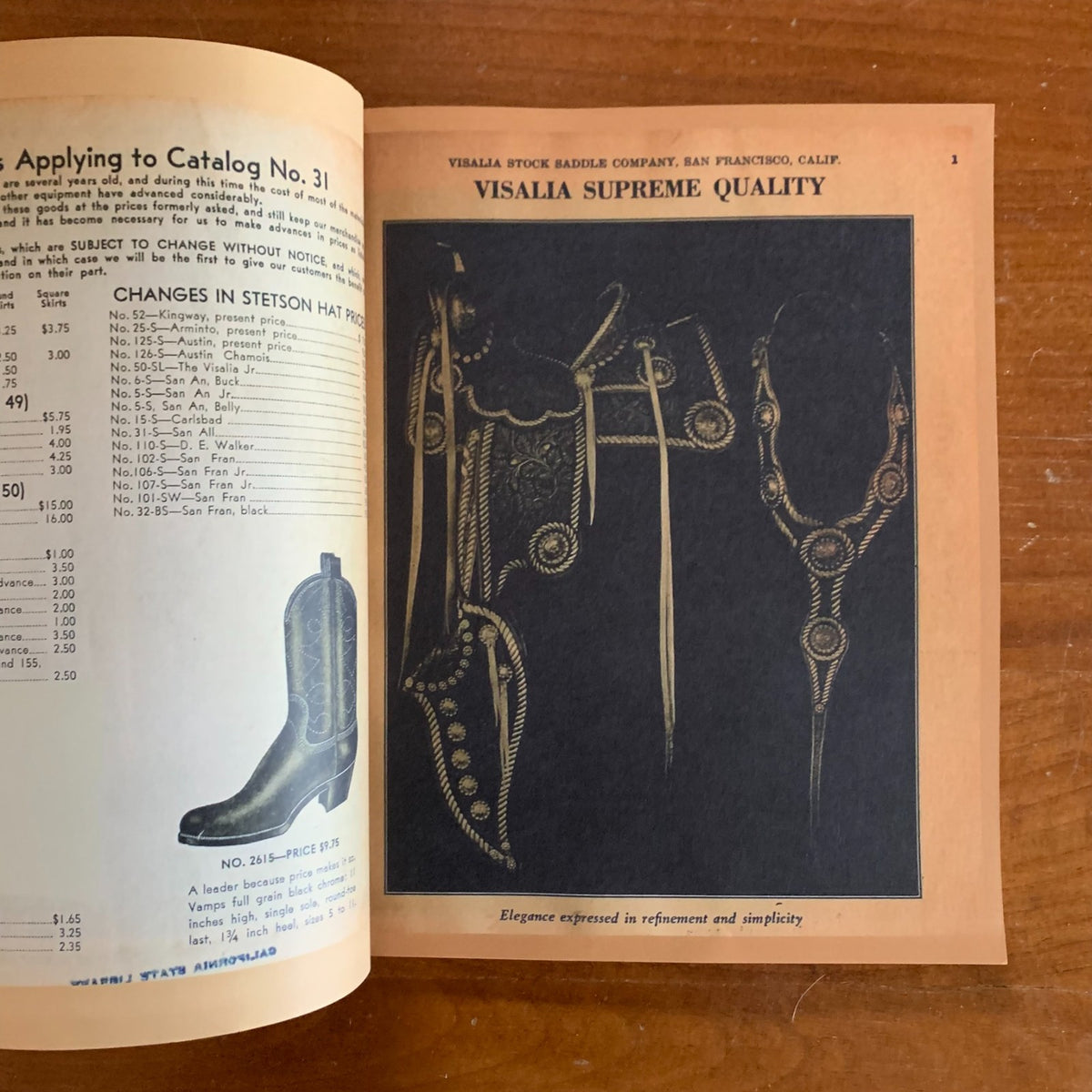 1935 Visalia Stock Saddle Company Catalog, No. 31