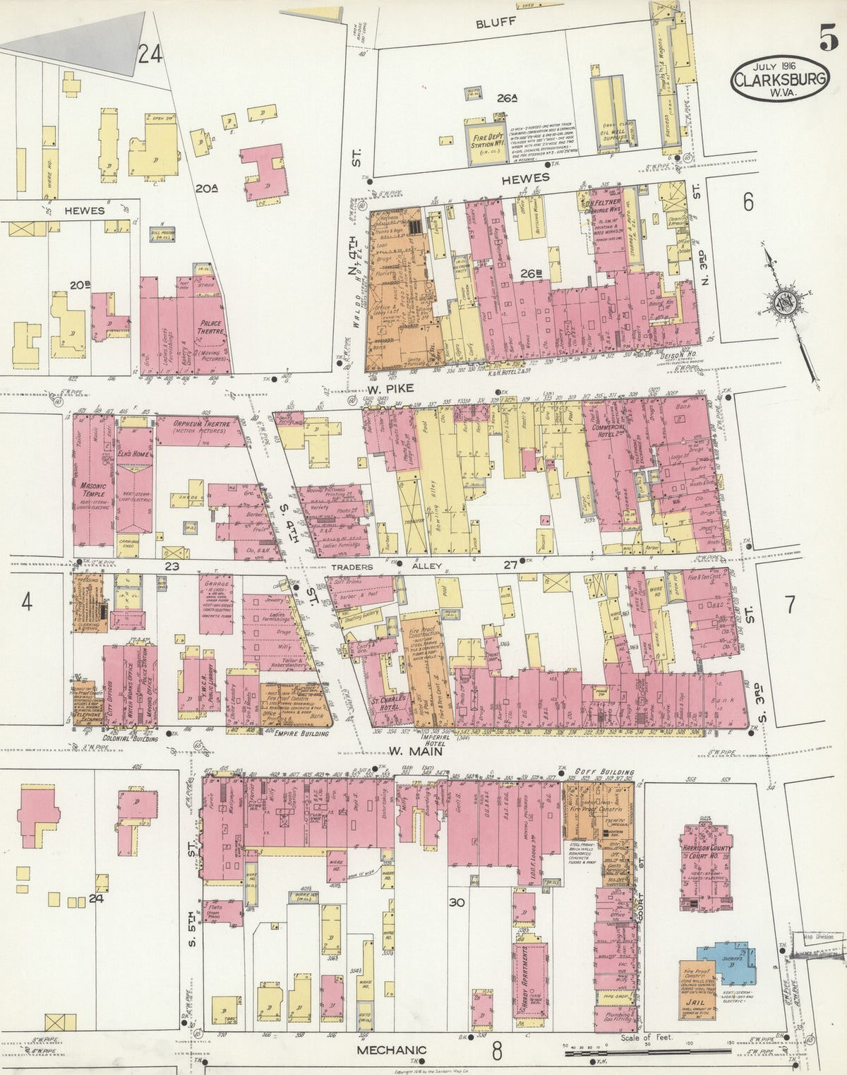 1916 Fire Insurance Maps and Atlas of Clarksburg, West Virginia
