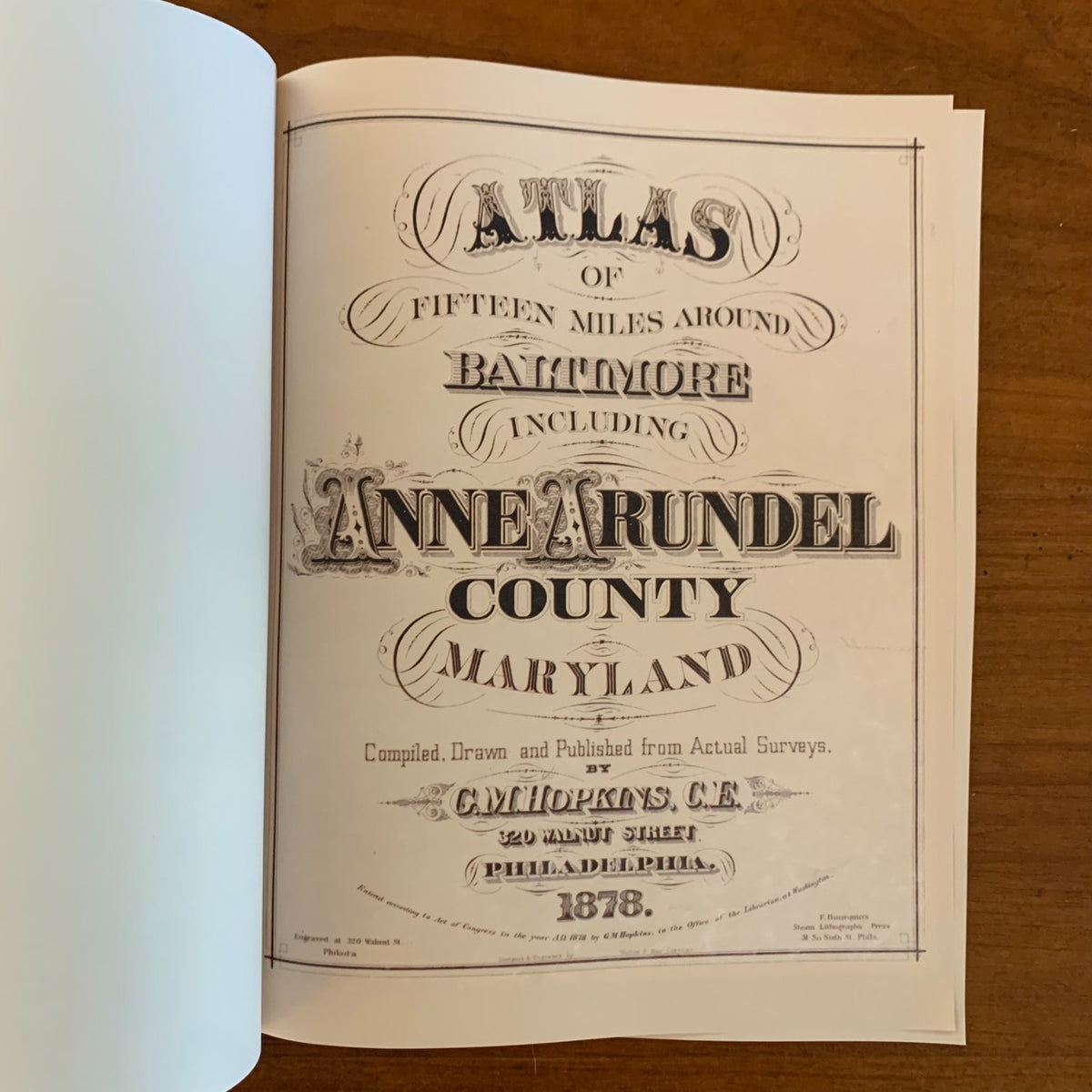 1878 Atlas of Fifteen Miles Around Baltimore Anne Arundel County, Maryland
