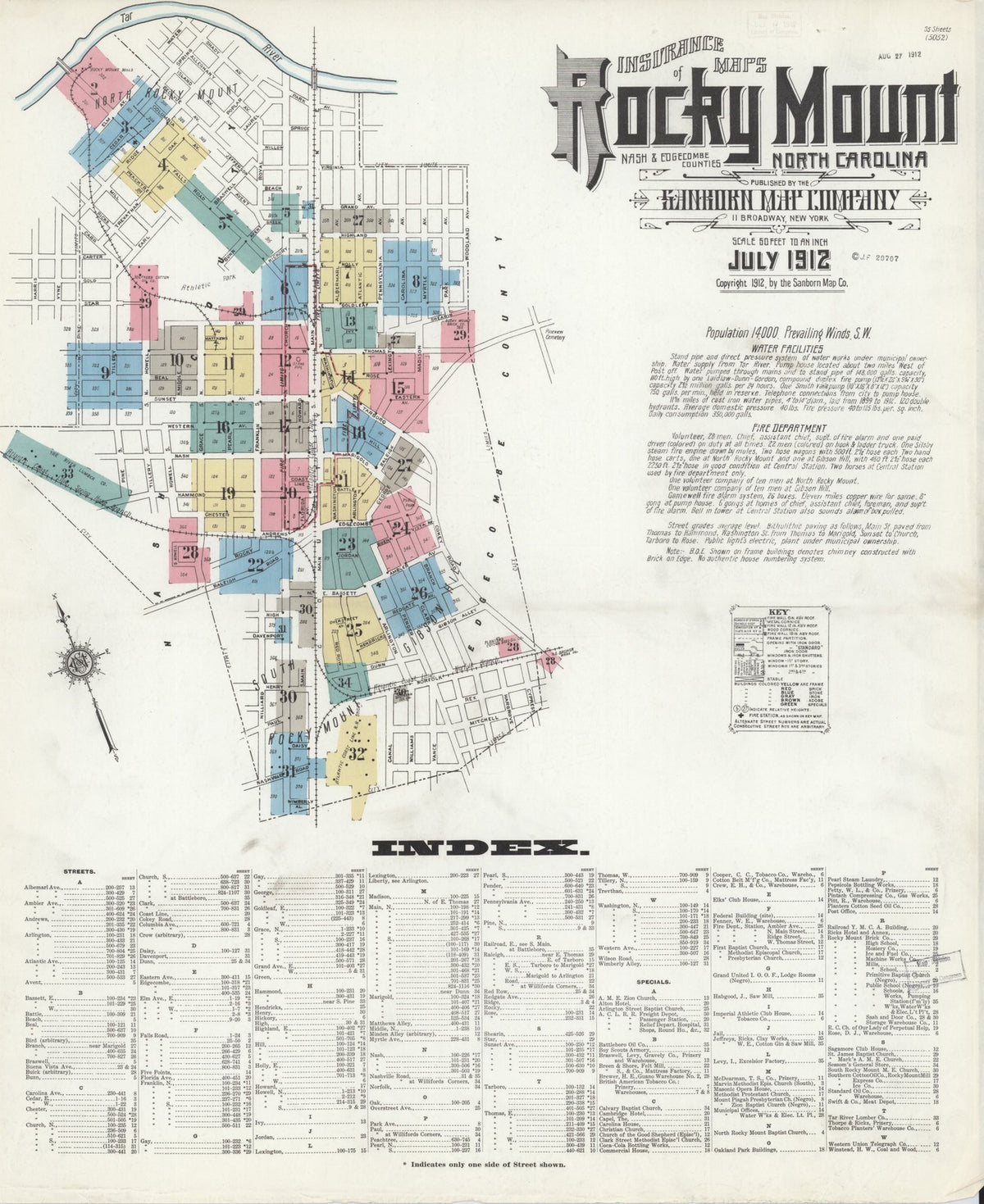 1912 Fire Insurance Maps and Atlas of Rocky Mount, North Carolina