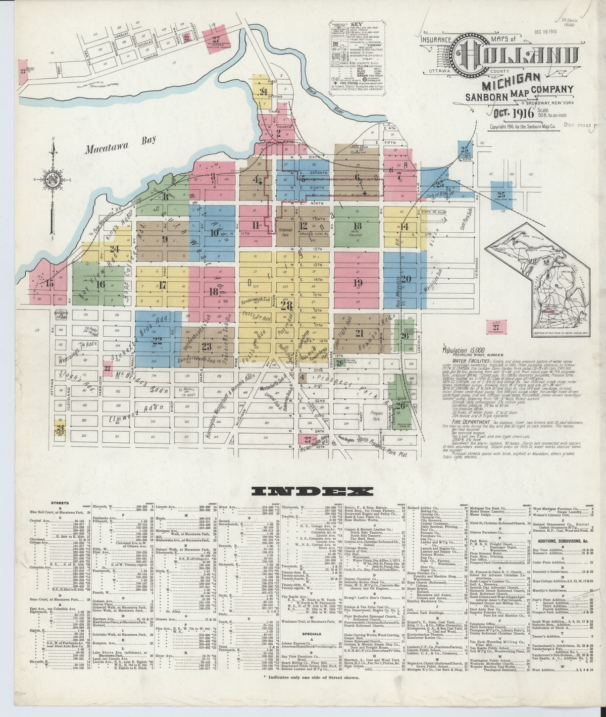 1916 Fire Insurance Maps and Atlas of Holland, Michigan