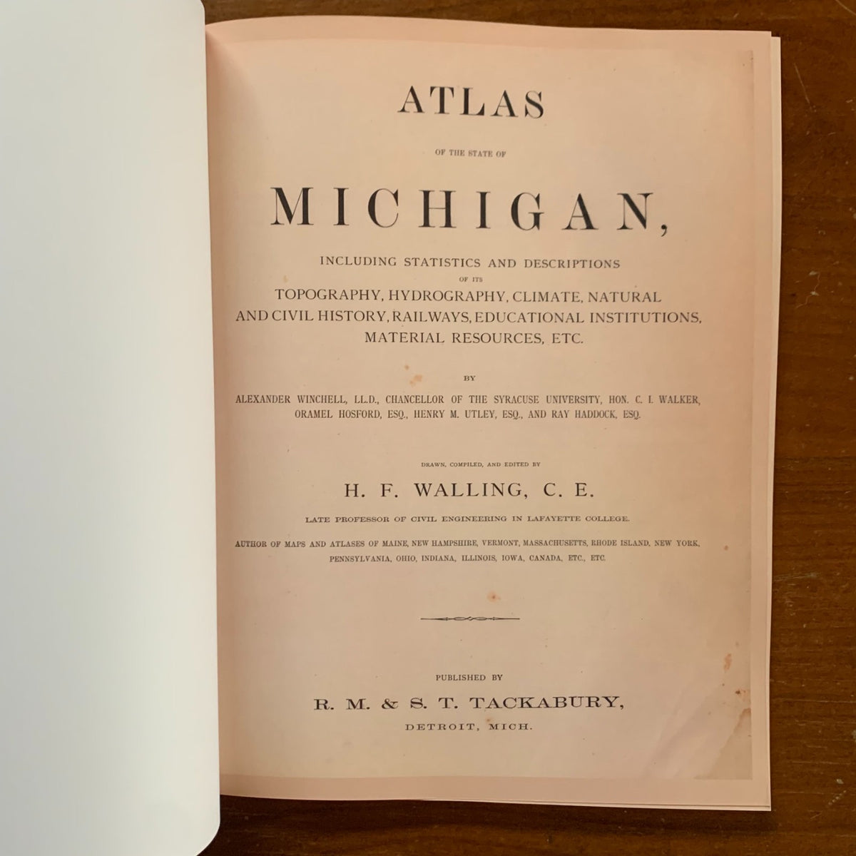 1873 Atlas of the State of Michigan