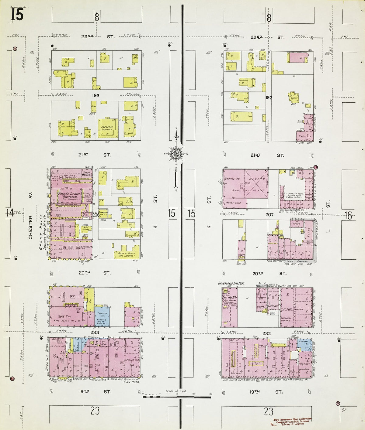 1912 Fire Insurance Maps and Atlas of Bakersfield, California