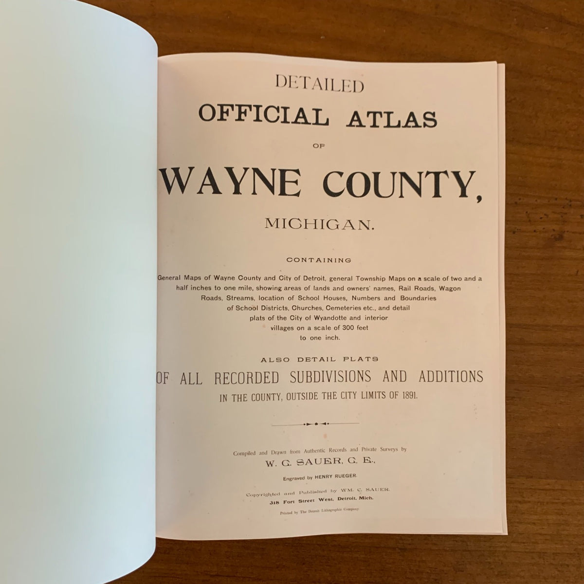 1893 Detailed Official Atlas of Wayne County, Michigan
