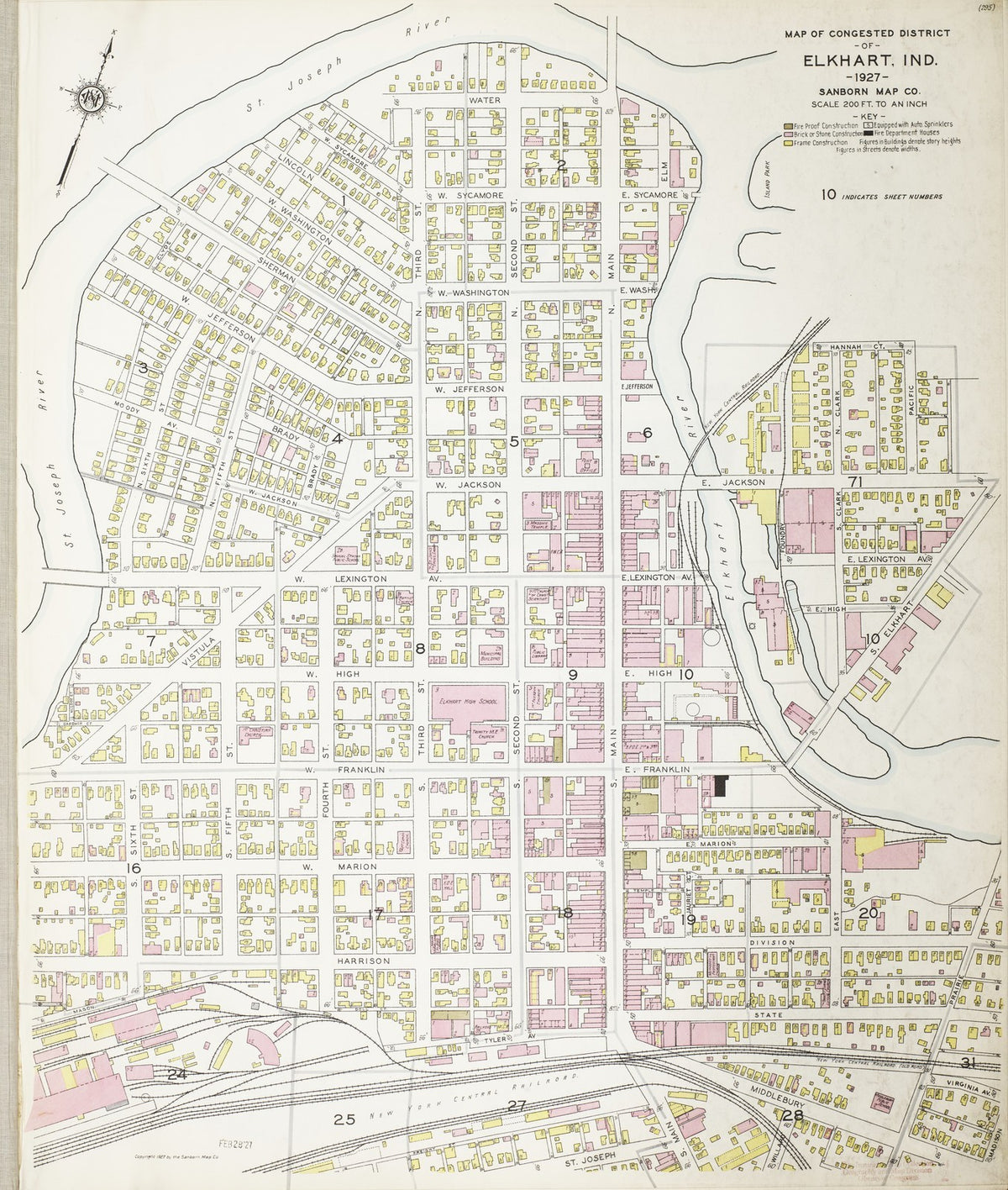 1927 Fire Insurance Maps and Atlas of Elkhart, Indiana