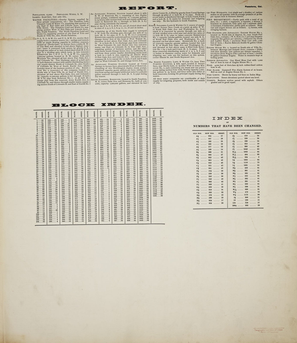 1903 Fire Insurance Maps and Atlas of Pasadena, California