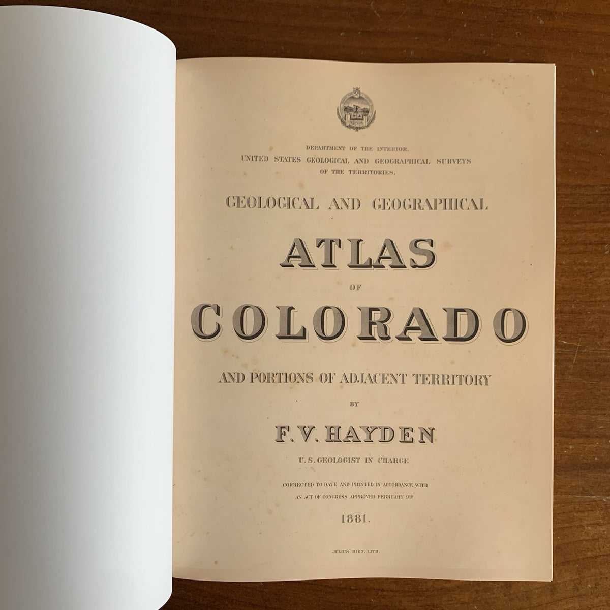 1881 Geological and Geographical Atlas of Colorado