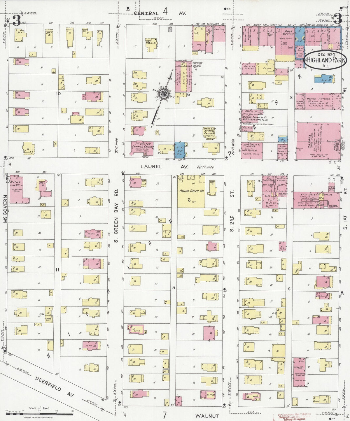 1924 Fire Insurance Maps and Atlas of Highland Park and Highwood, Illinois