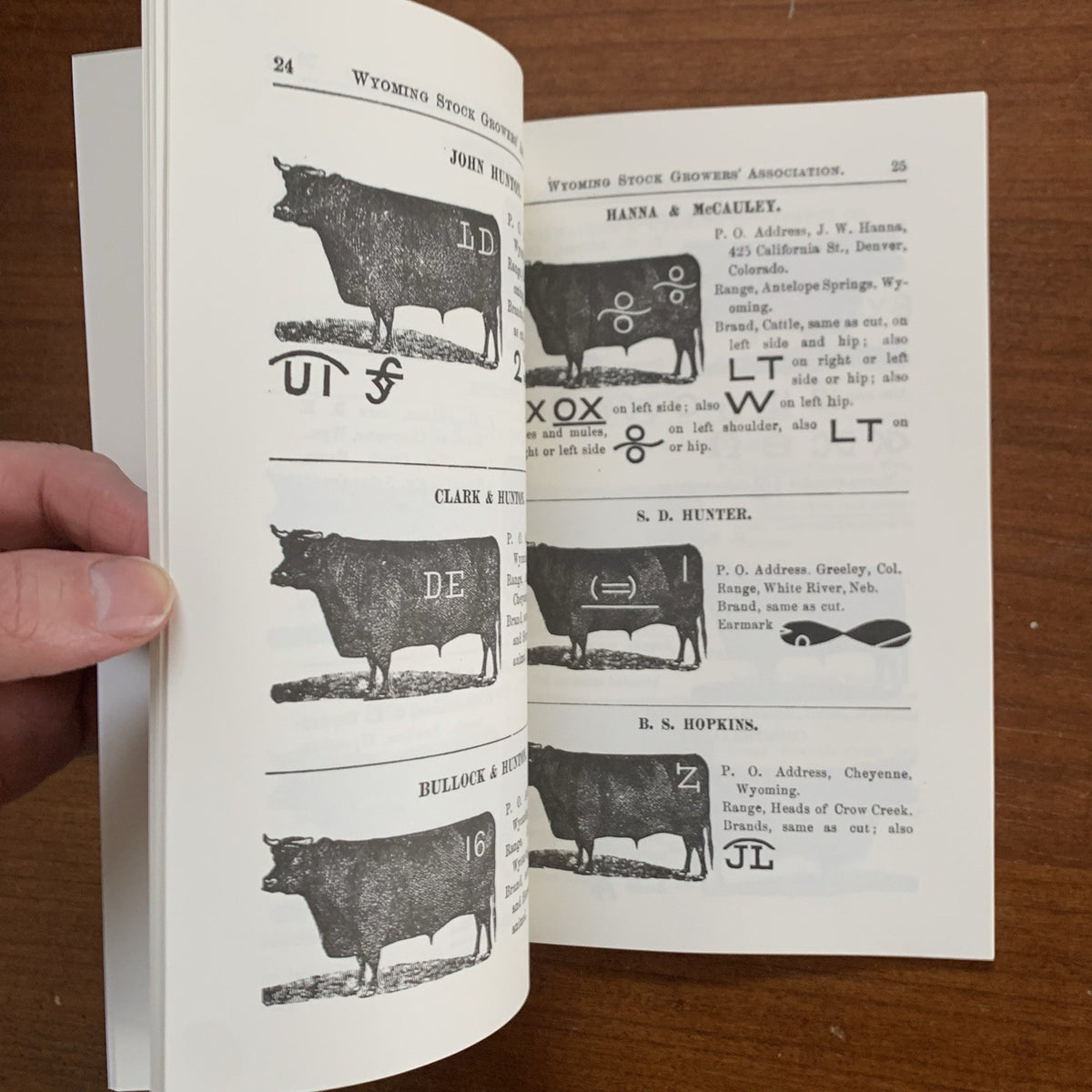 1882 Cattle Brands Owned By Members Of The Wyoming Stock Growers