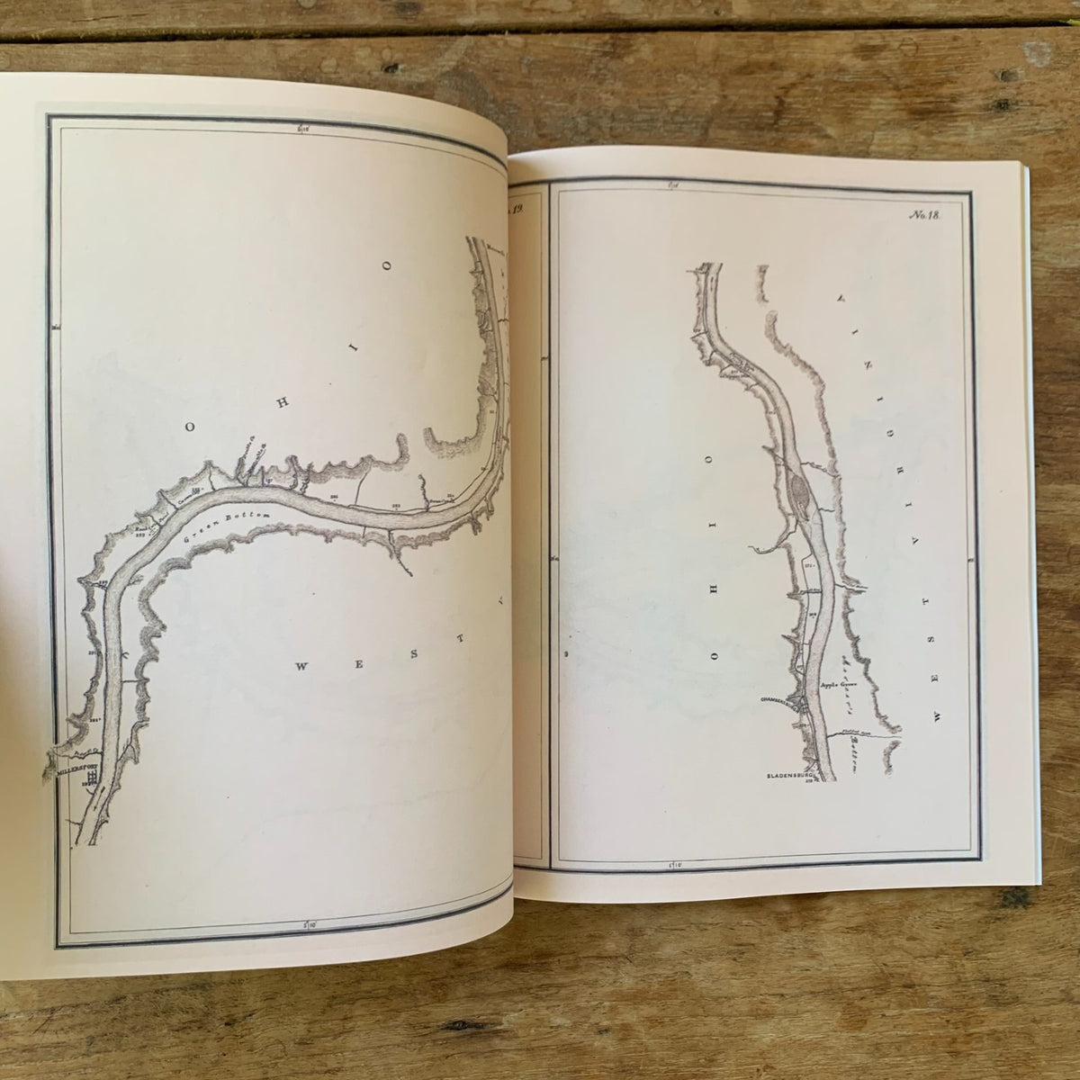 1881 Atlas Map of the Ohio River from Pittsburgh to Cairo, Illinois