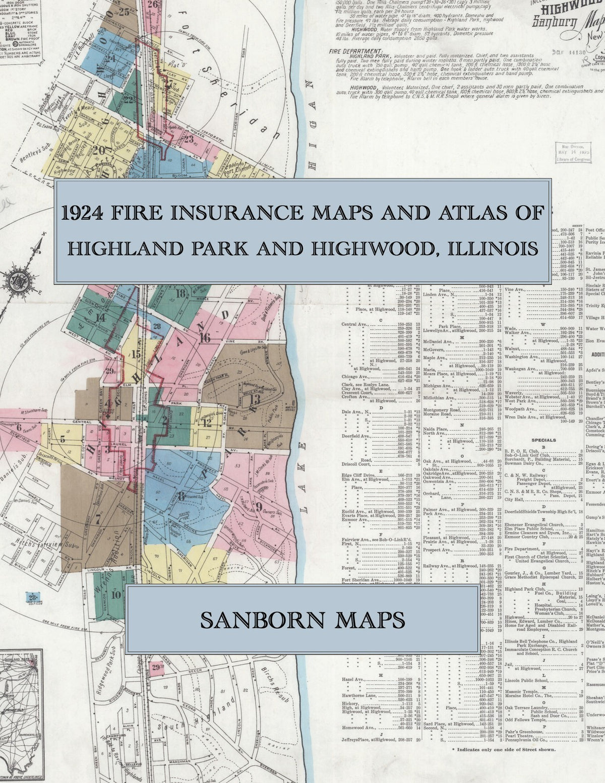 1924 Fire Insurance Maps and Atlas of Highland Park and Highwood, Illinois