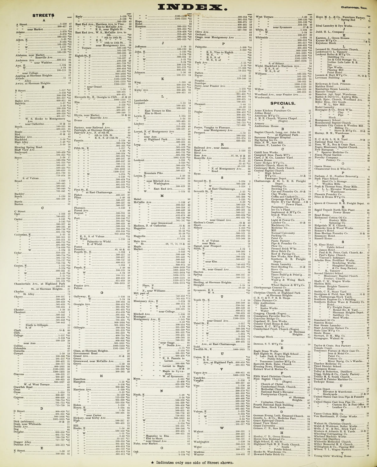 1901 Fire Insurance Maps and Atlas of Chattanooga, Tennessee
