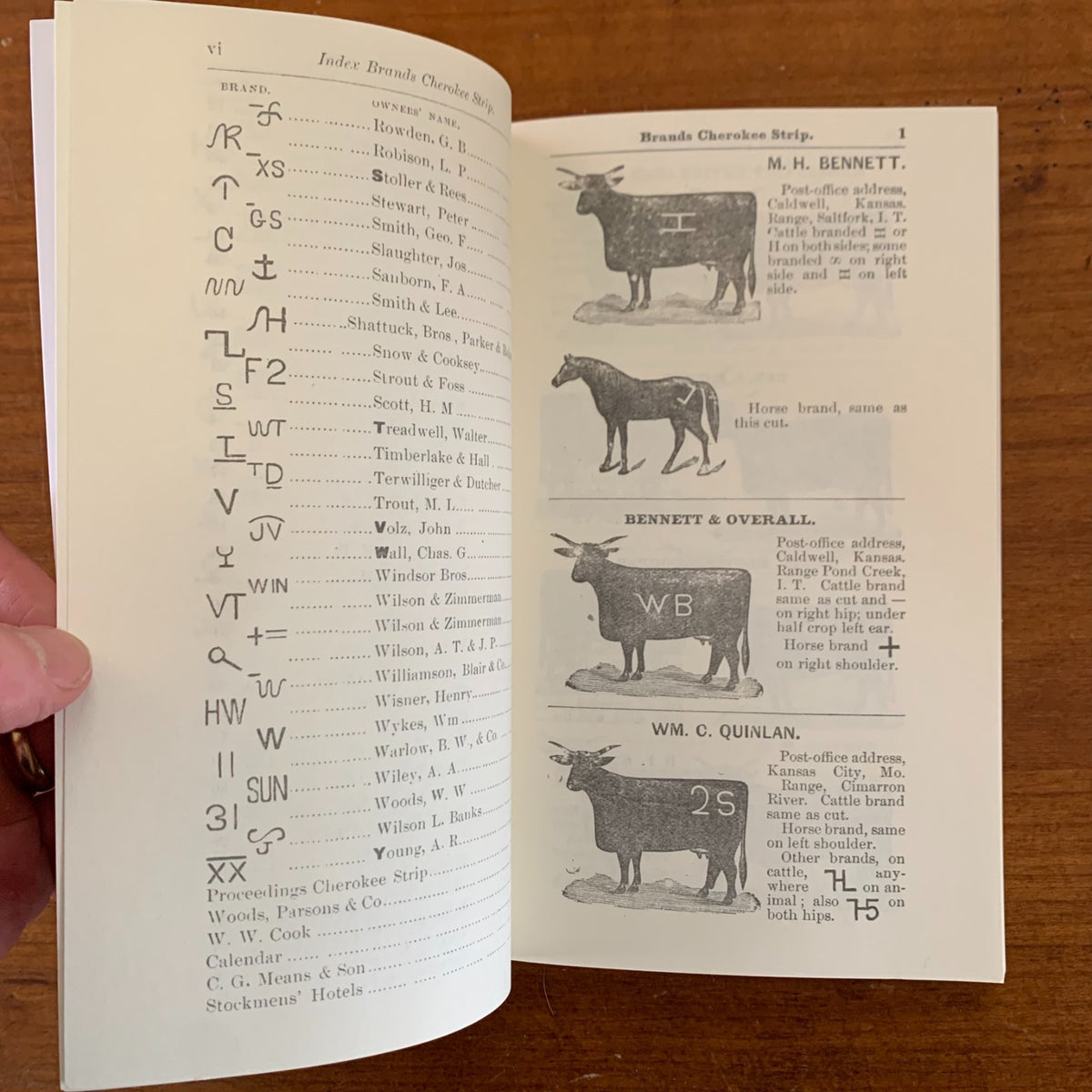 1882 Brand Book Cherokee Strip Southwestern Cattle-Growers' Assoc.