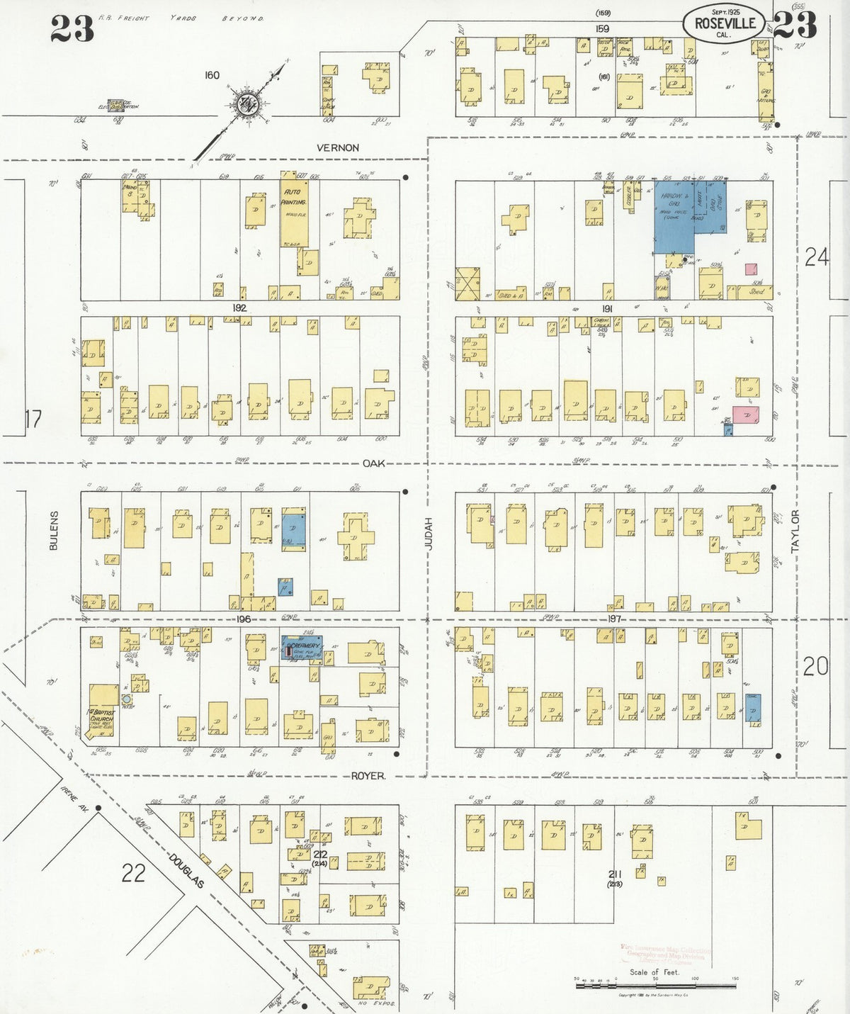 1925 Fire Insurance Maps and Atlas of Roseville, California