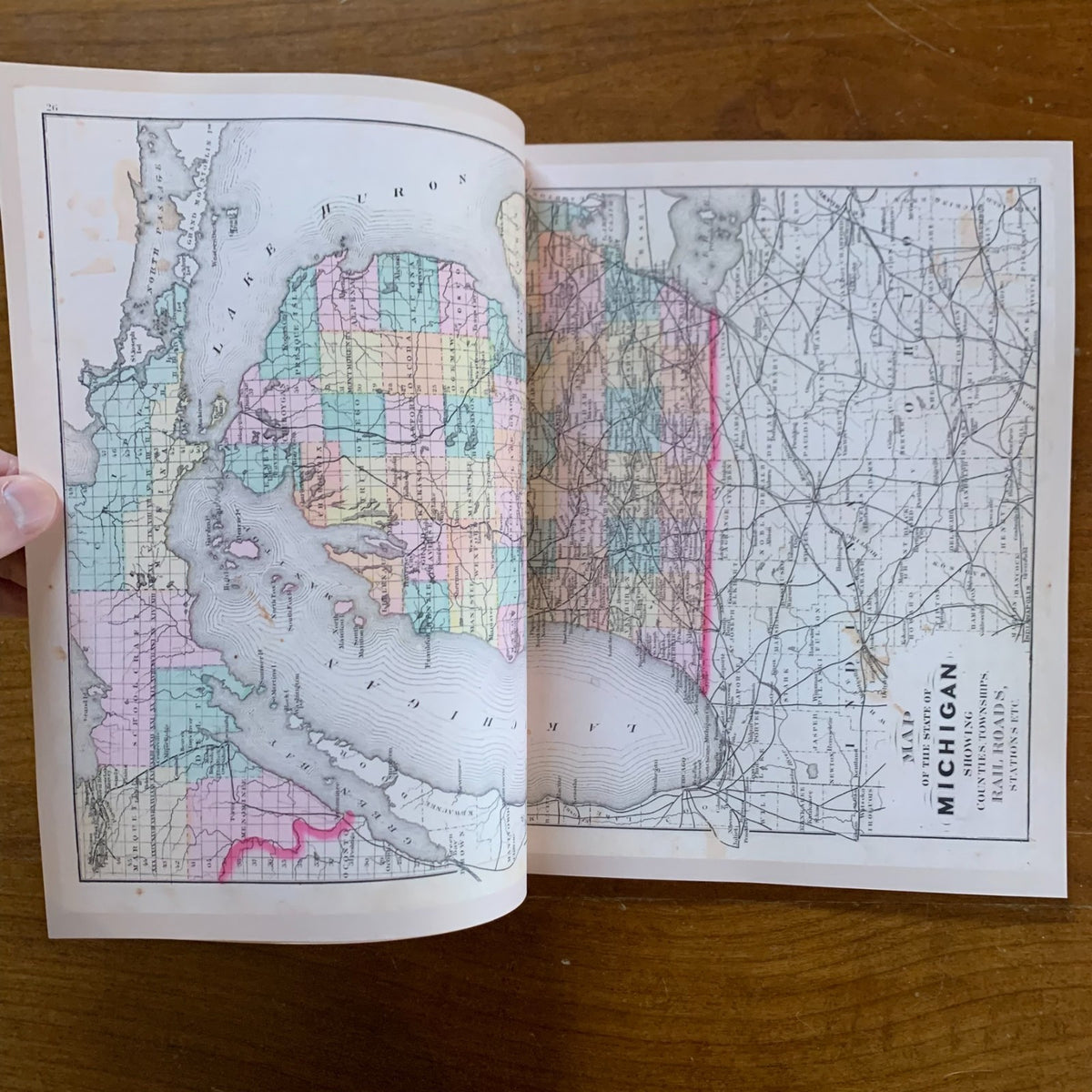 1873 Atlas of the State of Michigan