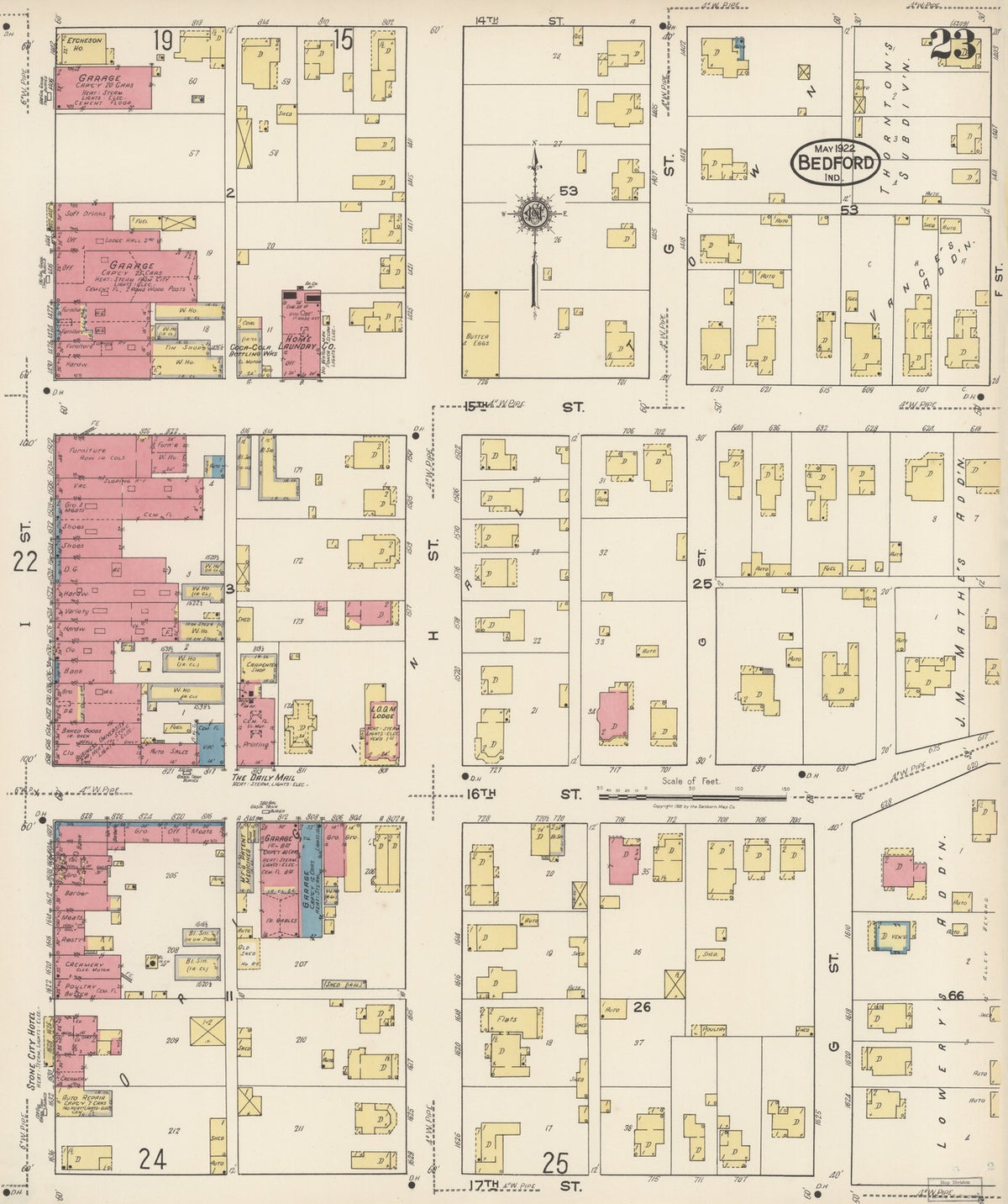 1922 Fire Insurance Maps and Atlas of Bedford and Oolitic, Indiana