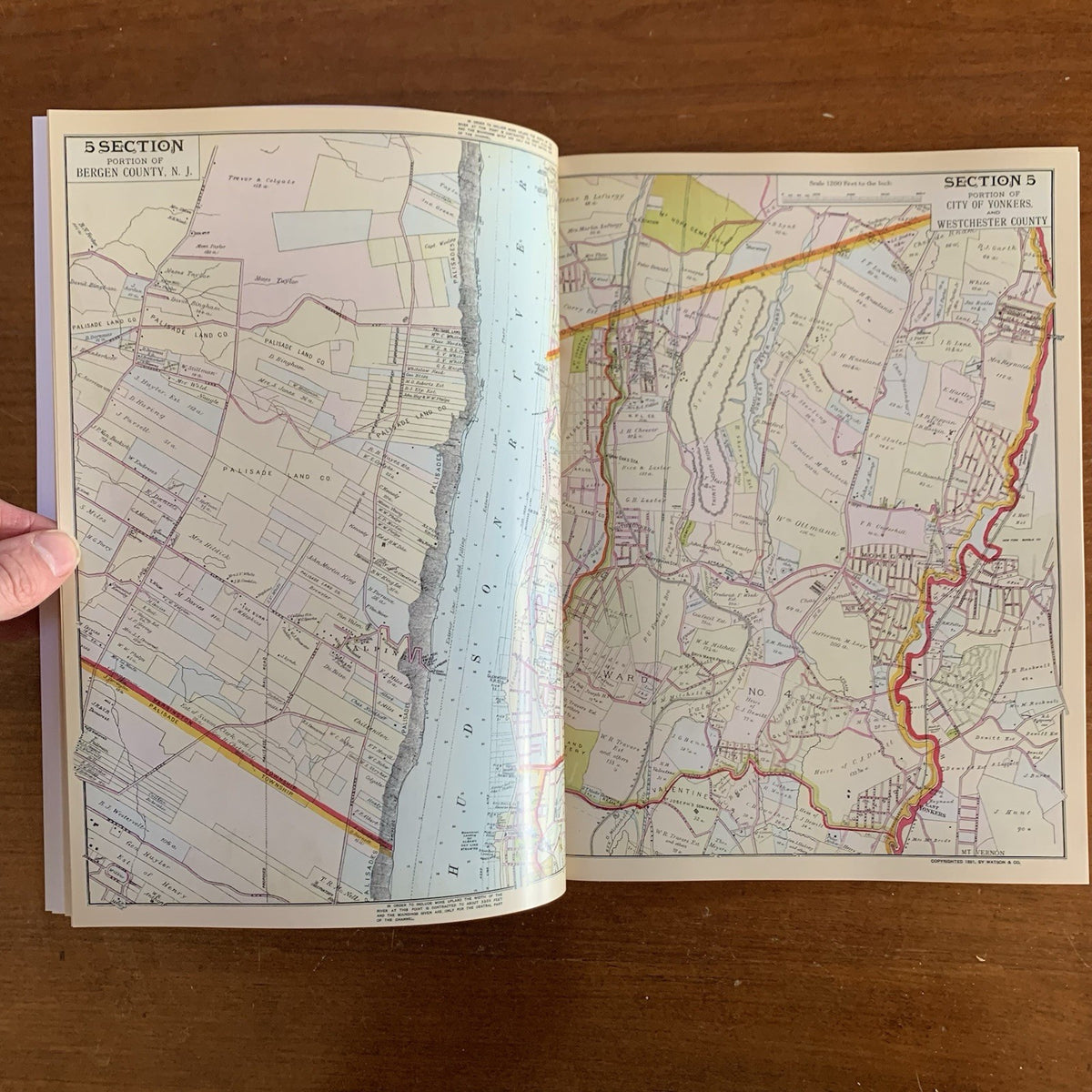 1891 Atlas of the Hudson River Valley New York City to Troy