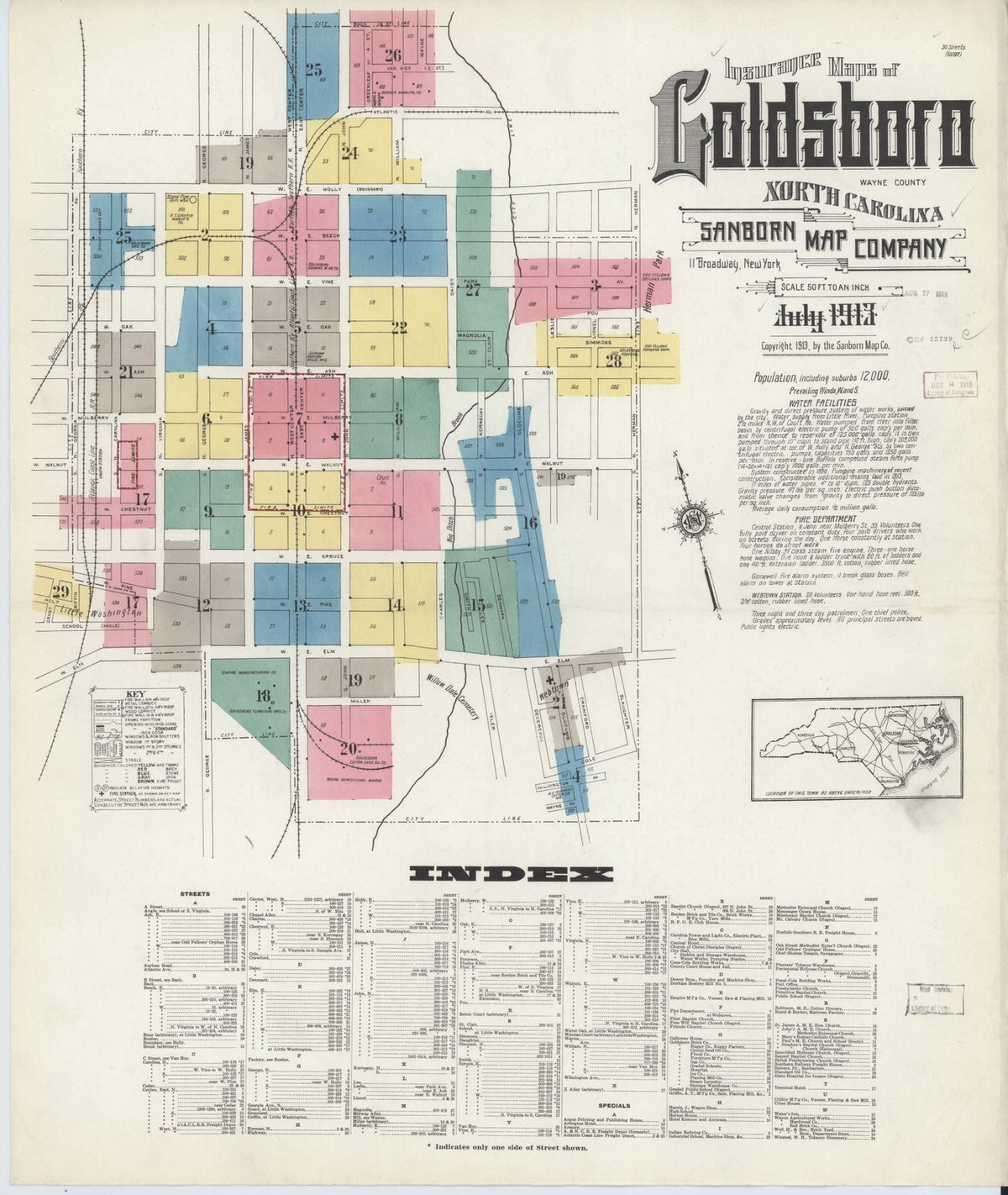 1913 Fire Insurance Maps and Atlas of Goldsboro, North Carolina
