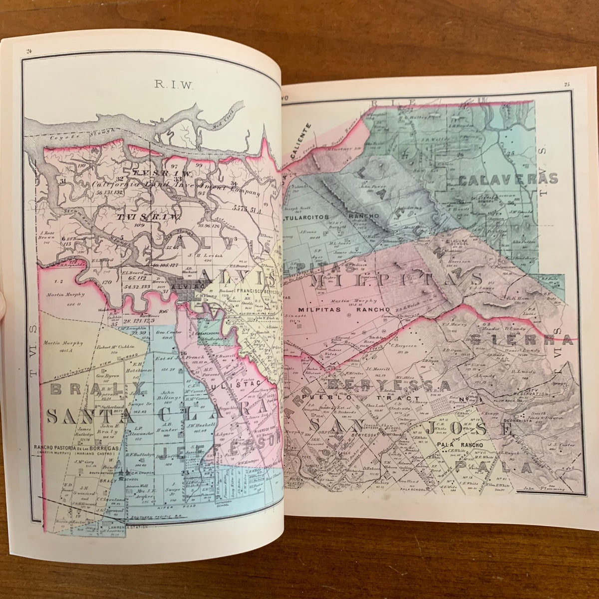 1876 Historical Atlas Map of Santa Clara County, California