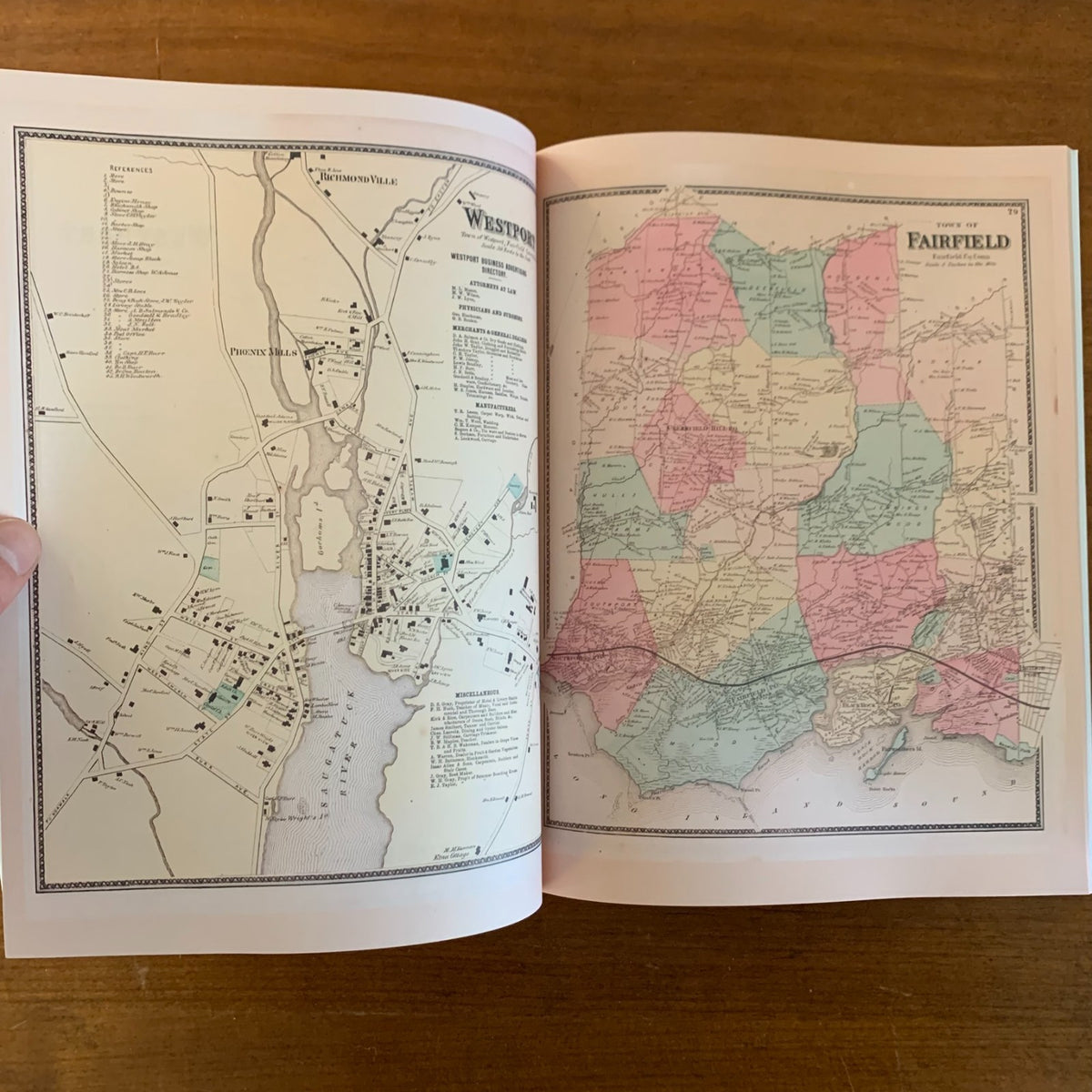 1867 Atlas Of New York And Vicinity (F. W. Beers), Connecticut Edition
