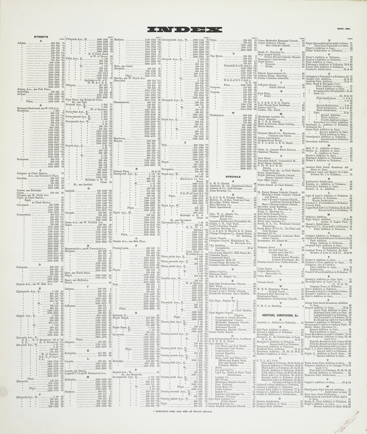 1915 Fire Insurance Maps and Atlas of Gary, Indiana