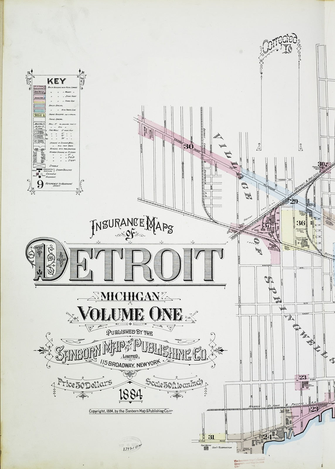 1884 Fire Insurance Maps and Atlas of Detroit, Michigan, Volume 1