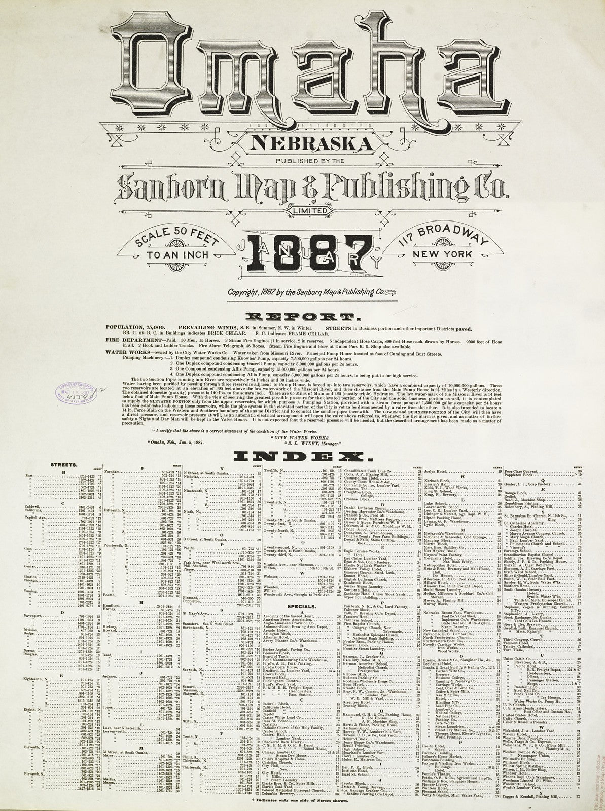 1887 Fire Insurance Maps and Atlas of Omaha, Nebraska