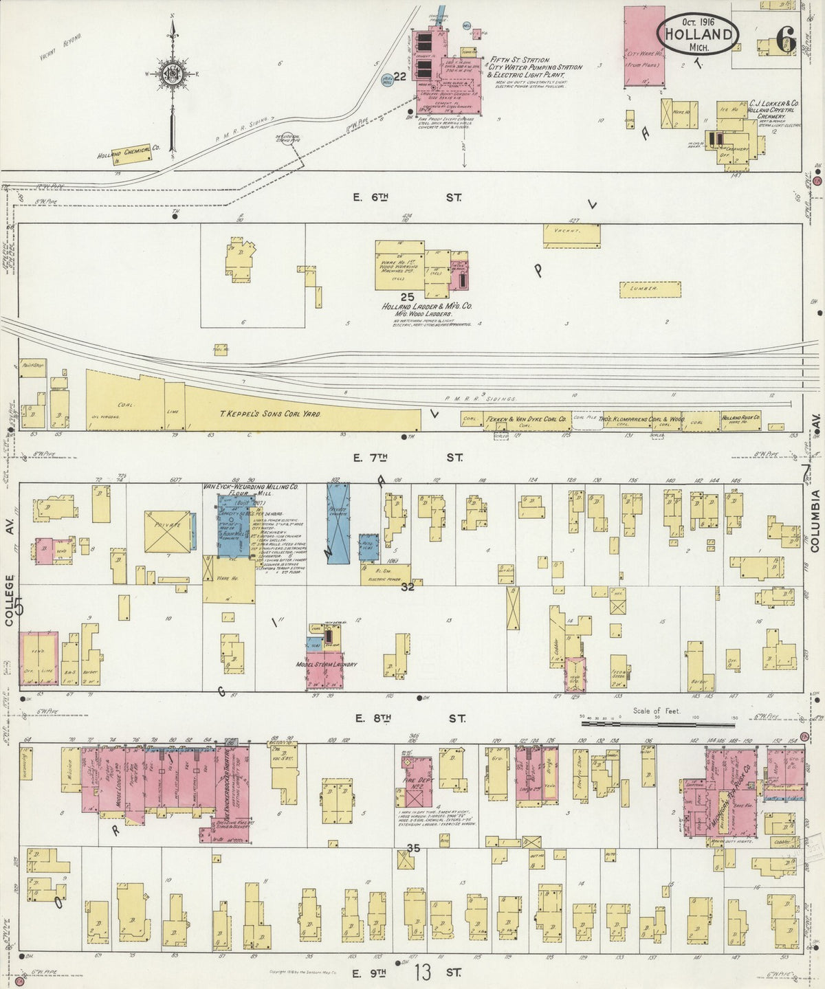 1916 Fire Insurance Maps and Atlas of Holland, Michigan