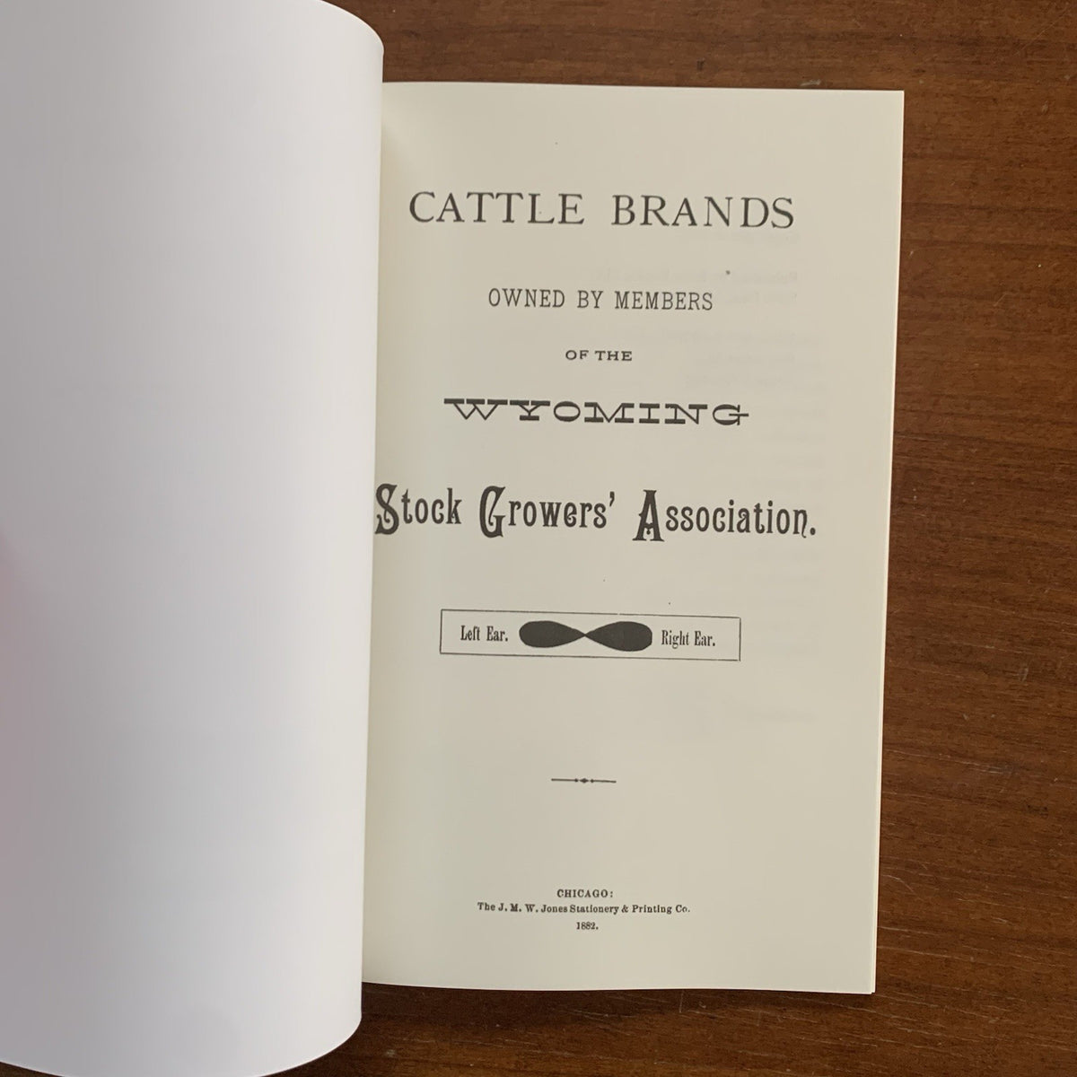 1882 Cattle Brands Owned By Members Of The Wyoming Stock Growers