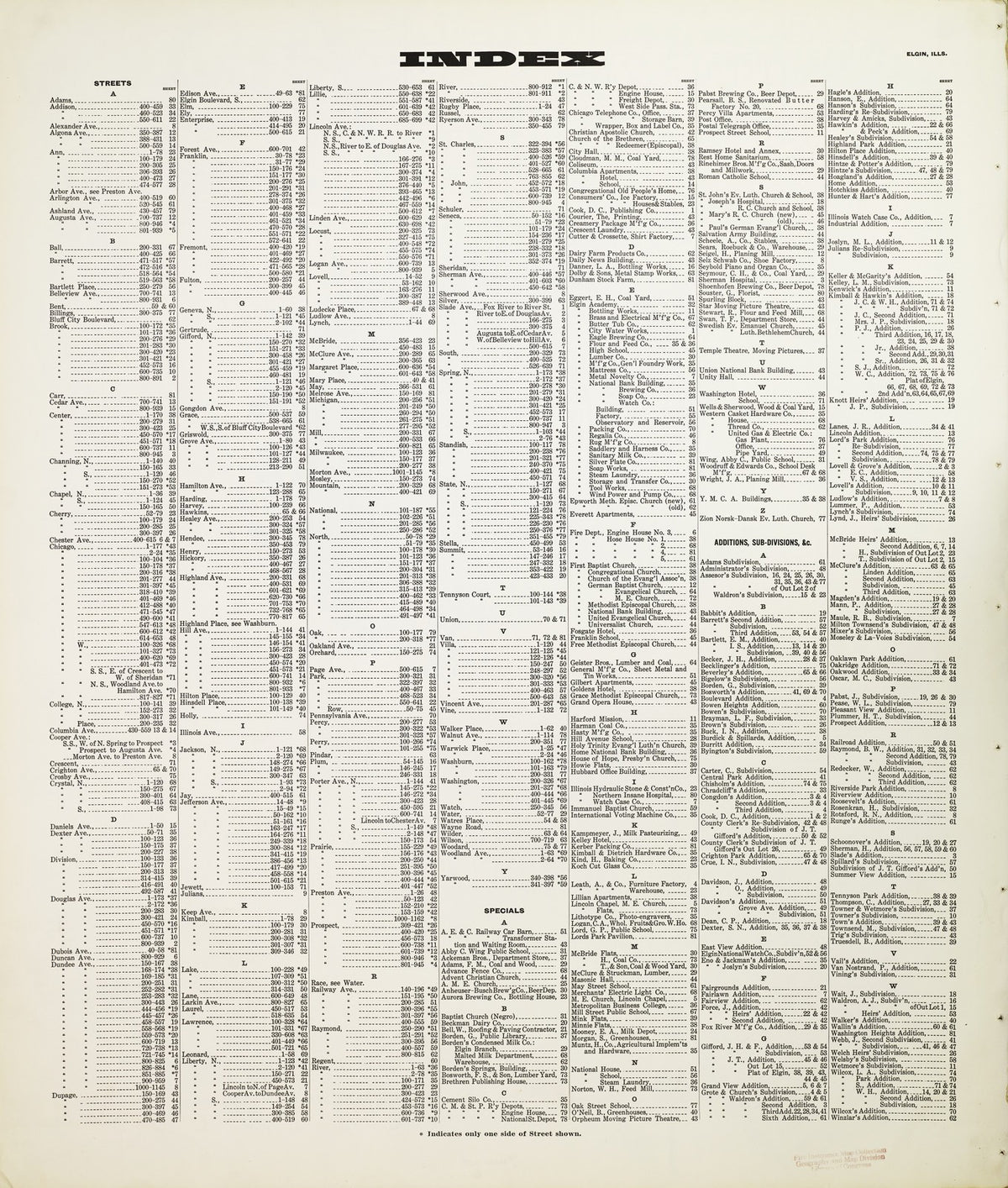 1913 Fire Insurance Maps and Atlas of Elgin, Illinois