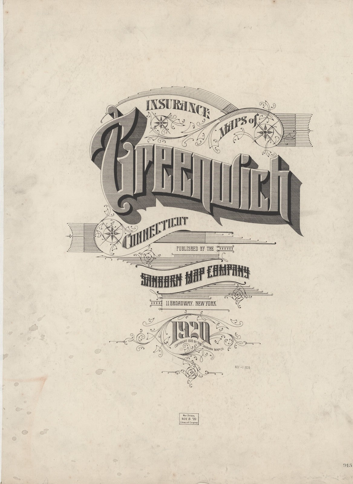 1920 Fire Insurance Maps and Atlas of Greenwich, Connecticut