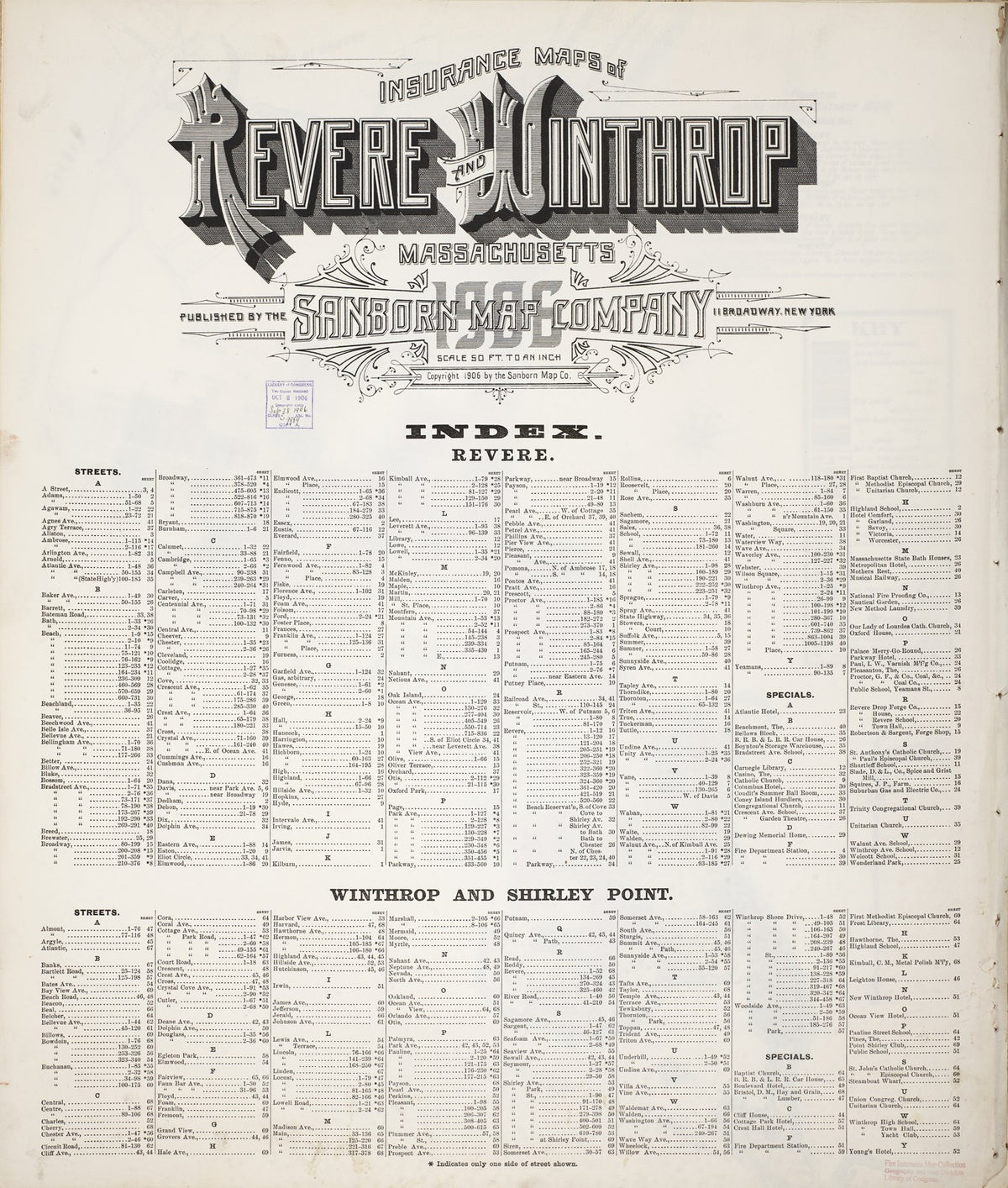 1906 Fire Insurance Maps and Atlas of Revere and Winthrop, Massachusetts